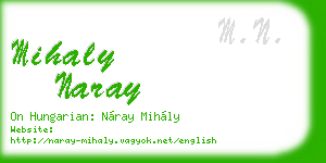 mihaly naray business card